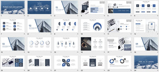 Blue gray geometric simple business style work summary